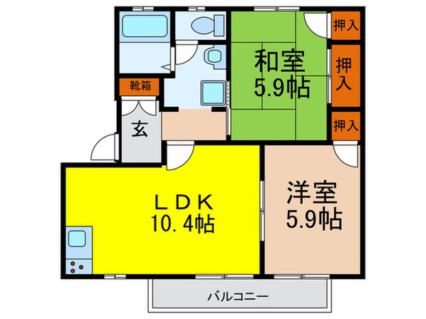 ツインドリ－ムハイツＡの物件間取画像